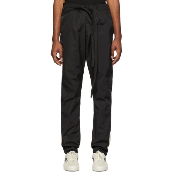 Fear of God Black and Off-White Tearaway Lounge Pants | The Fashionisto