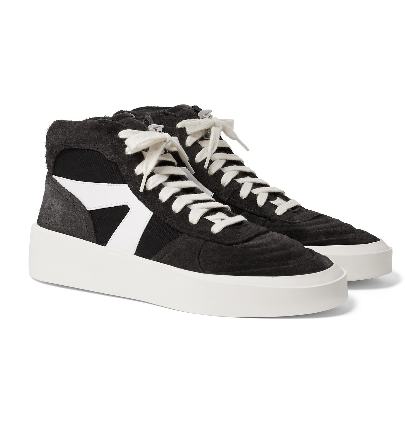 black high top suede sneakers