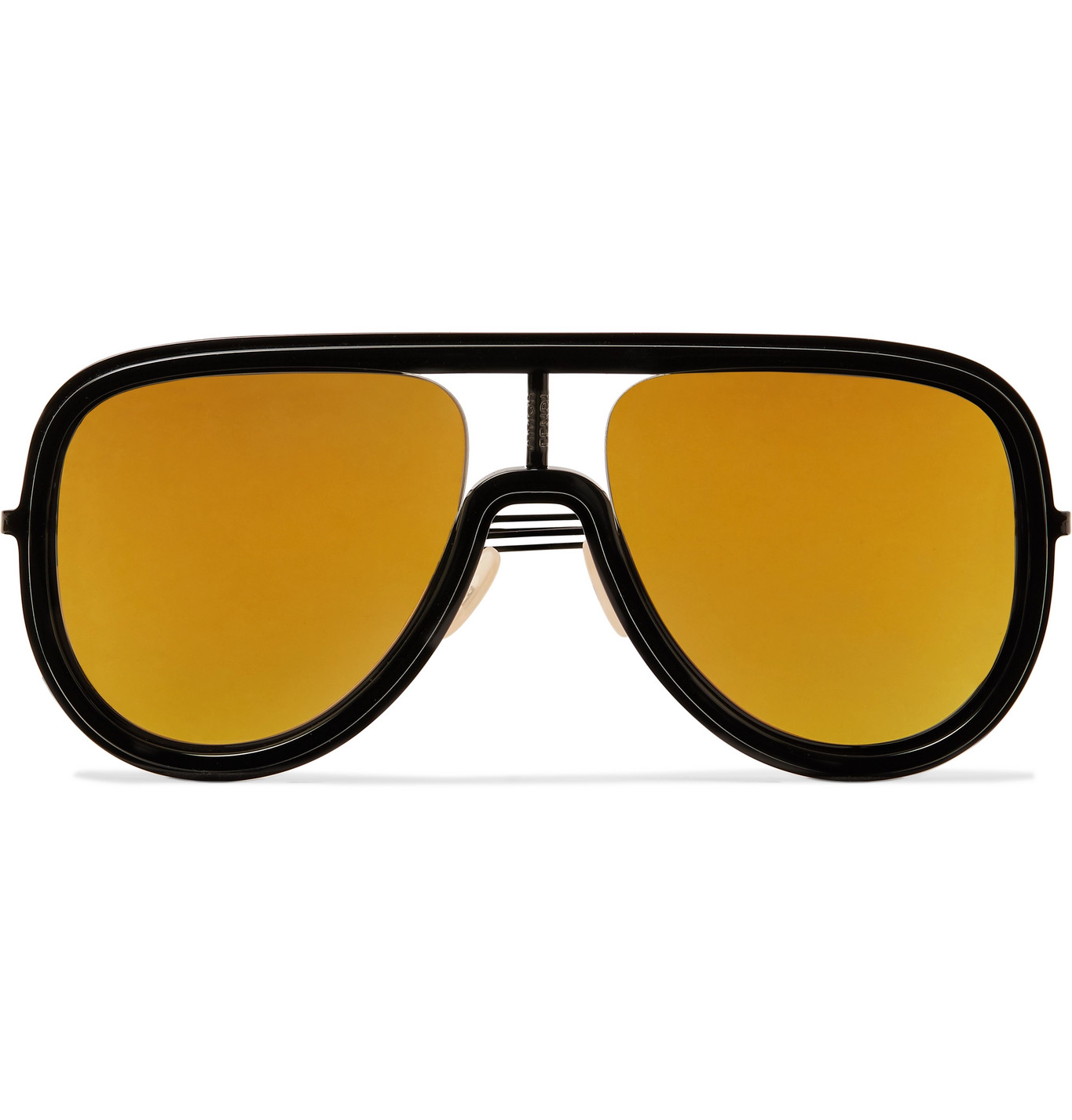 Fendi - Aviator-Style Acetate and Metal Mirrored Sunglasses - Men ...