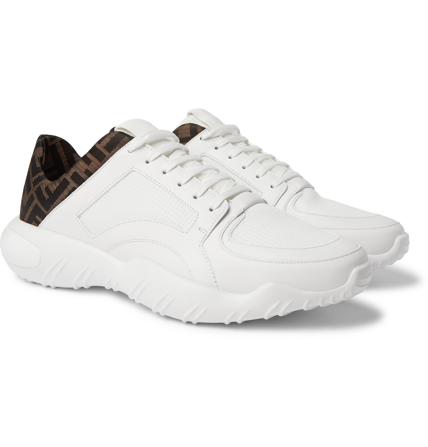 fendi white leather sneakers