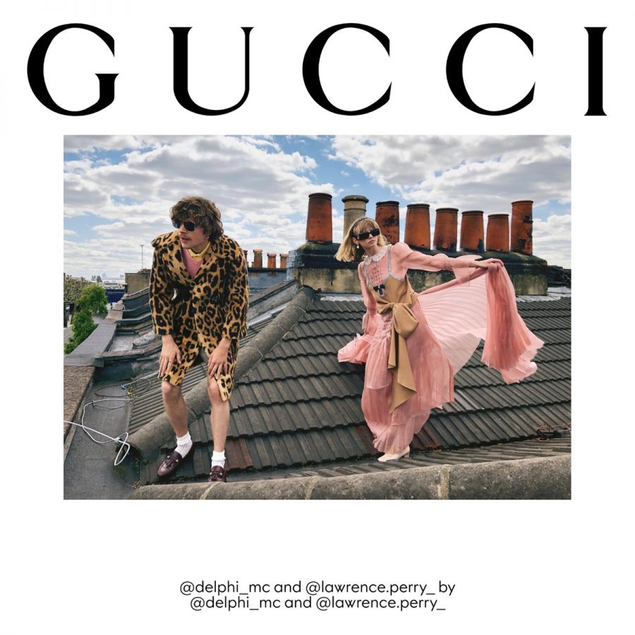 Lawrence Perry and Delphi McNicol take to a rooftop for Gucci's fall 2020 campaign.