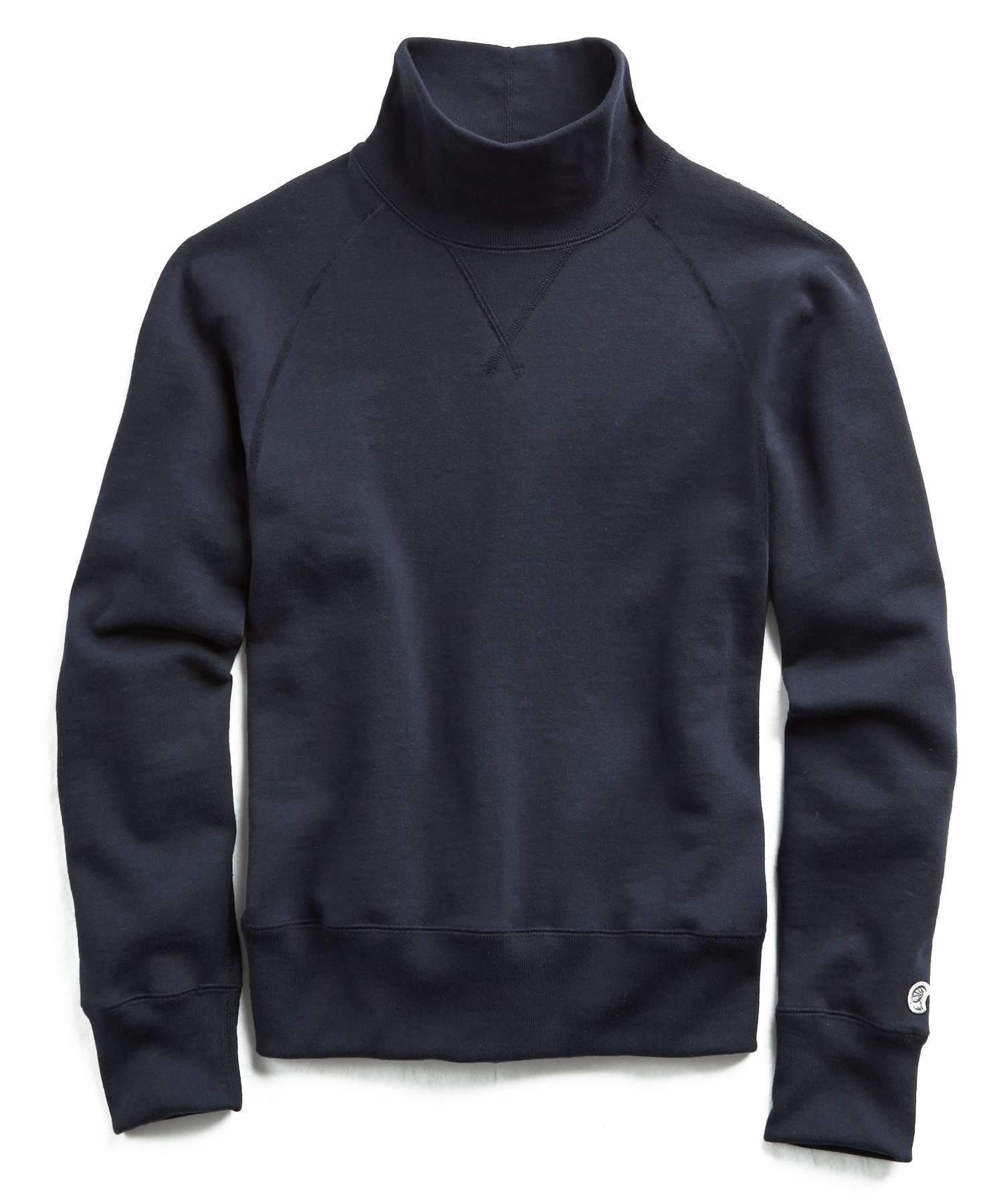 casual fleece check pattern printed turtleneck sweatshirt