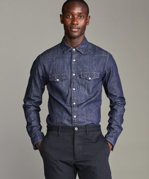 Italian Indigo Western Shirt Italian Indigo Western Shirt