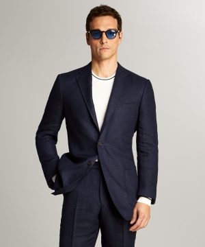 Linen Sack Suit Jacket in Indigo Linen Sack Suit Jacket in Indigo