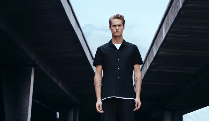 Front and center, Neels Visser appears in Mango's Improved collection campaign.