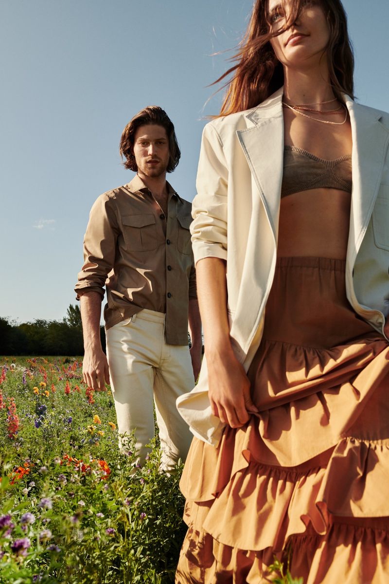 Boyd Gates and Andreea Diaconu star in Mango's summer 2020 campaign.