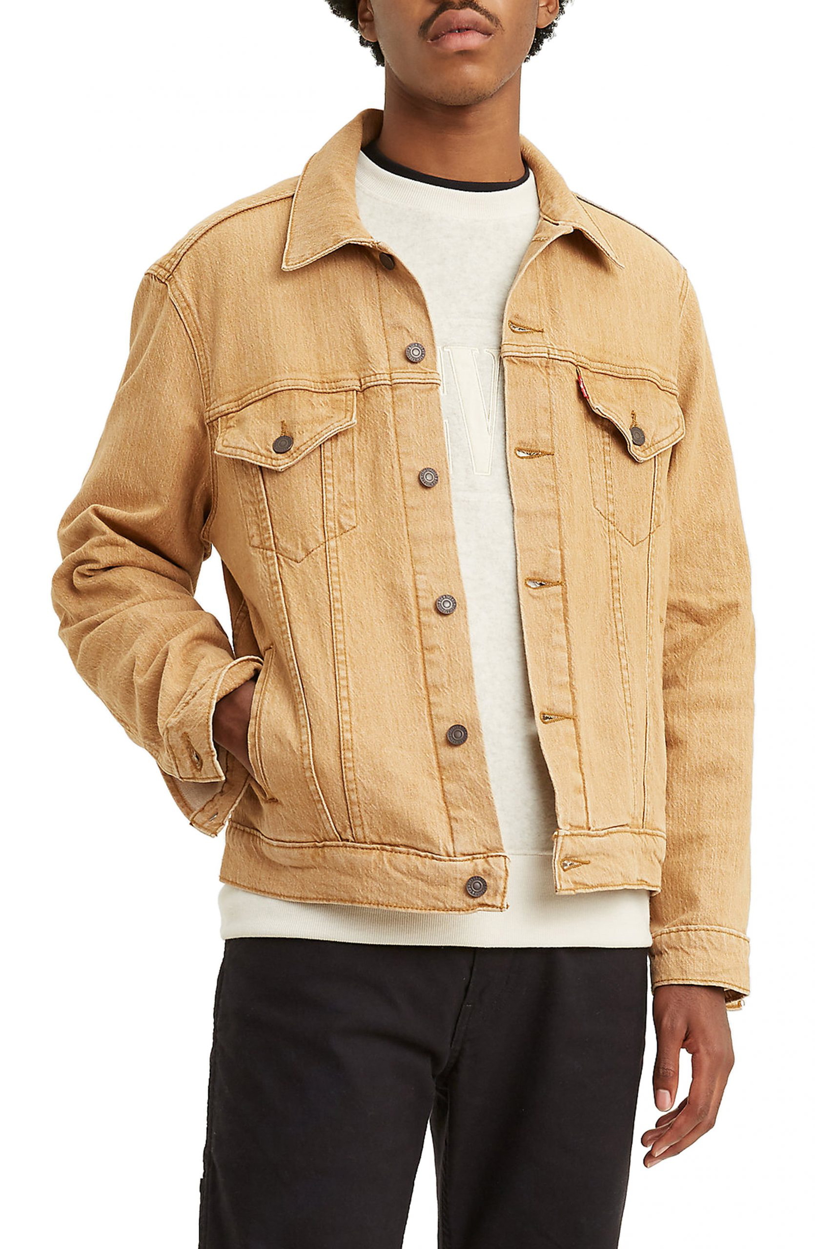 levi's khaki trucker jacket