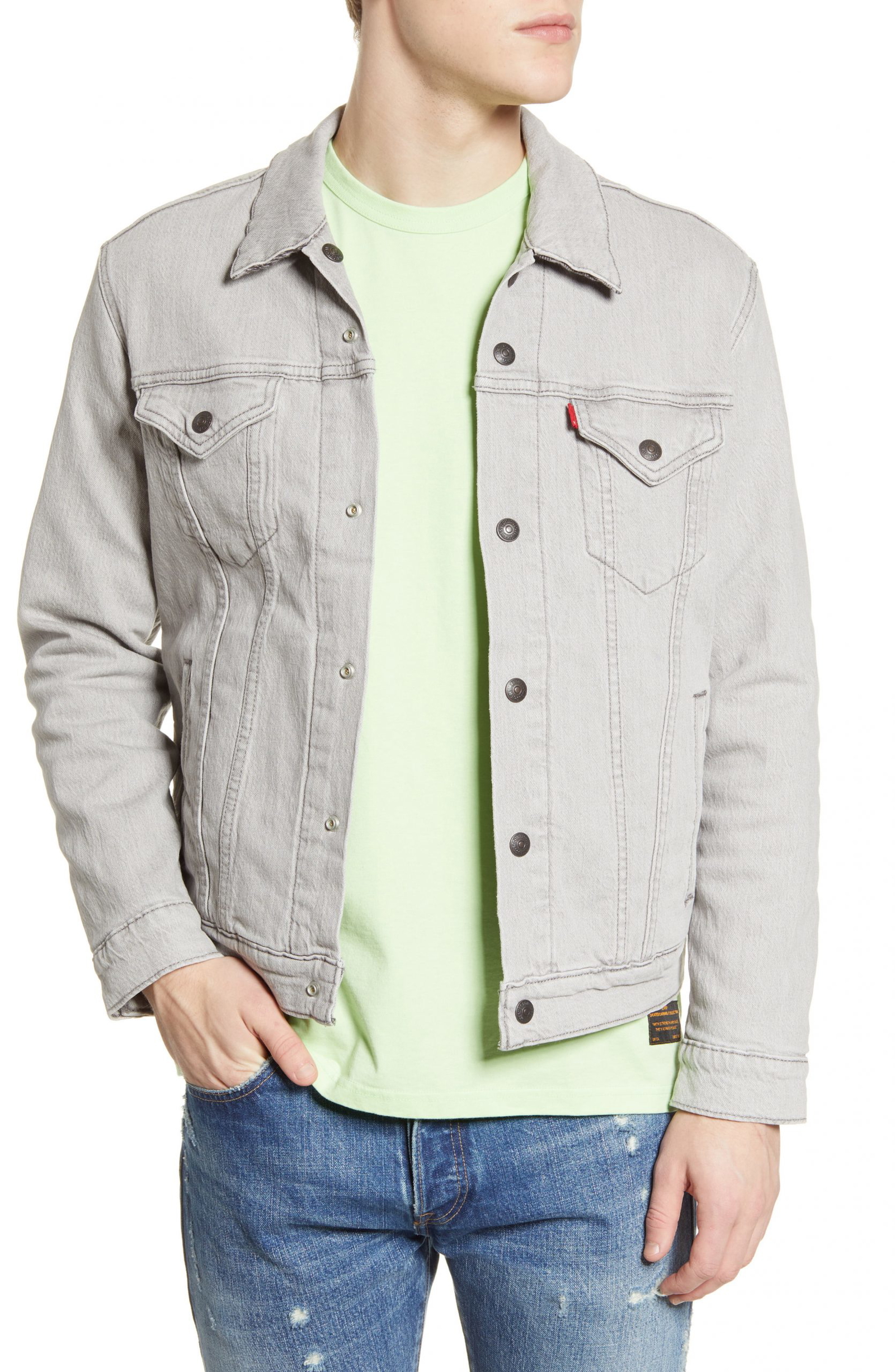 levi's grey jean jacket