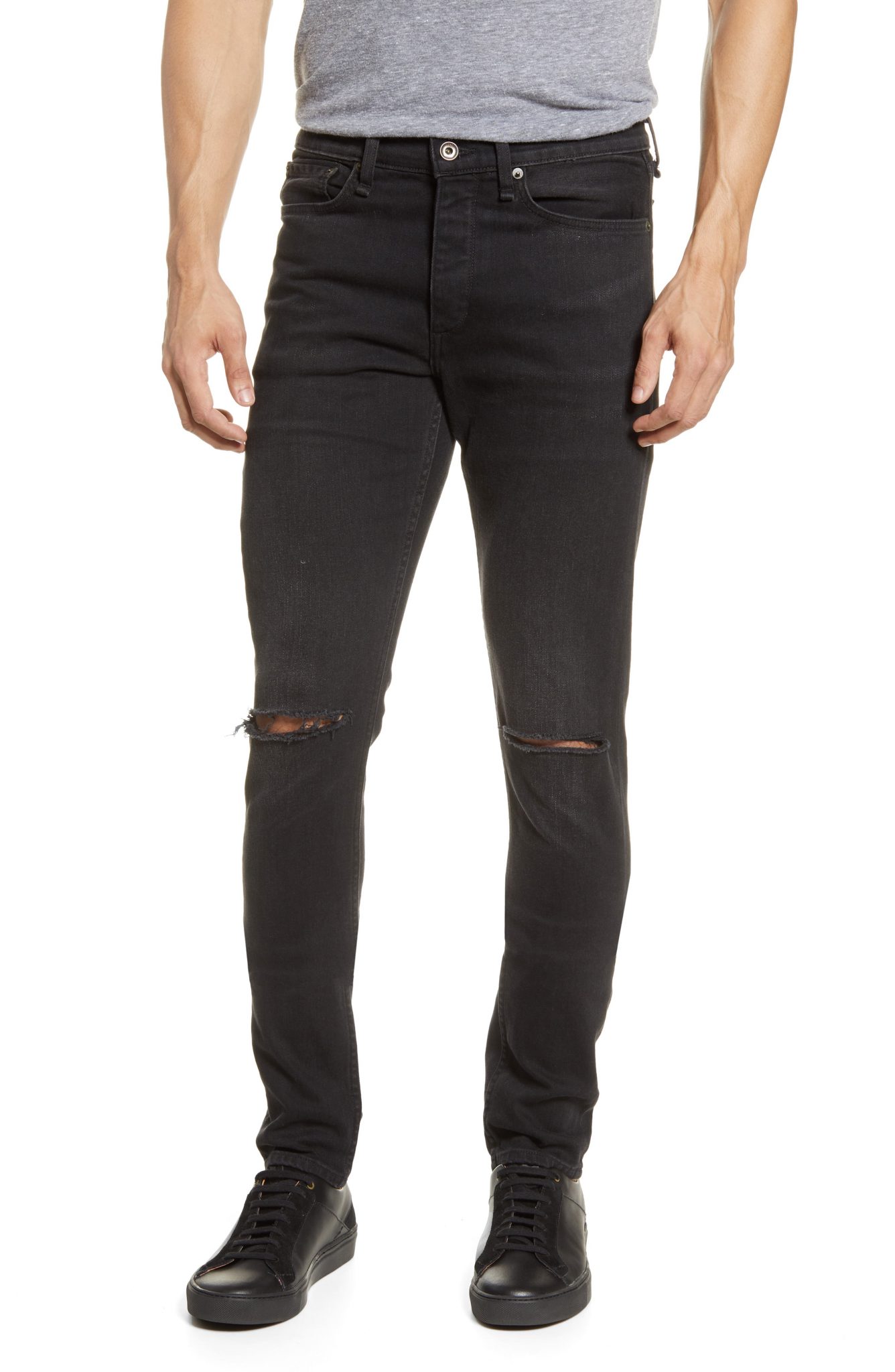 black slim fit jeans ripped