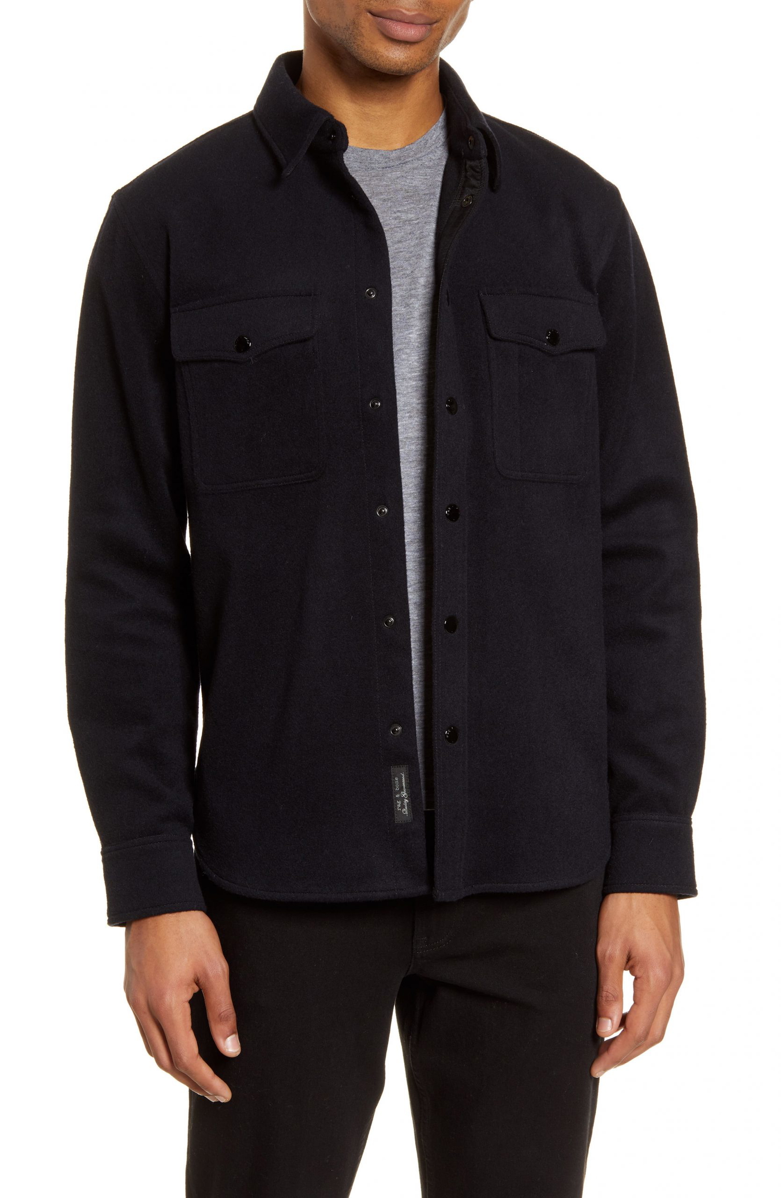 Men’s Rag & Bone Jack Slim Fit Wool Blend Shirt Jacket, Size X-Large ...