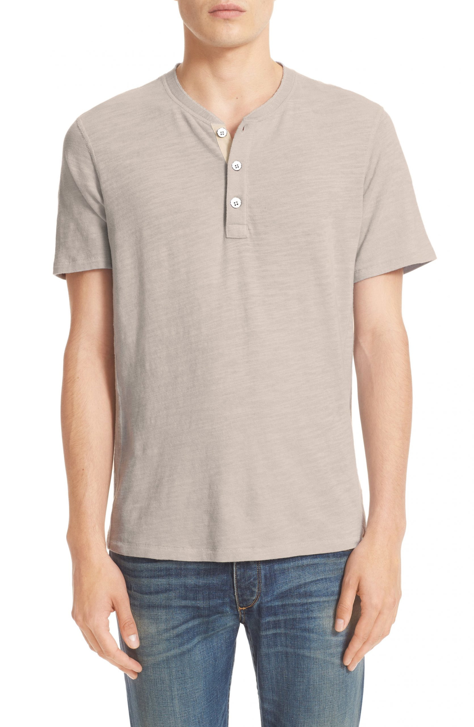 Men’s Rag & Bone Slim Fit Henley, Size Medium - Grey | The Fashionisto