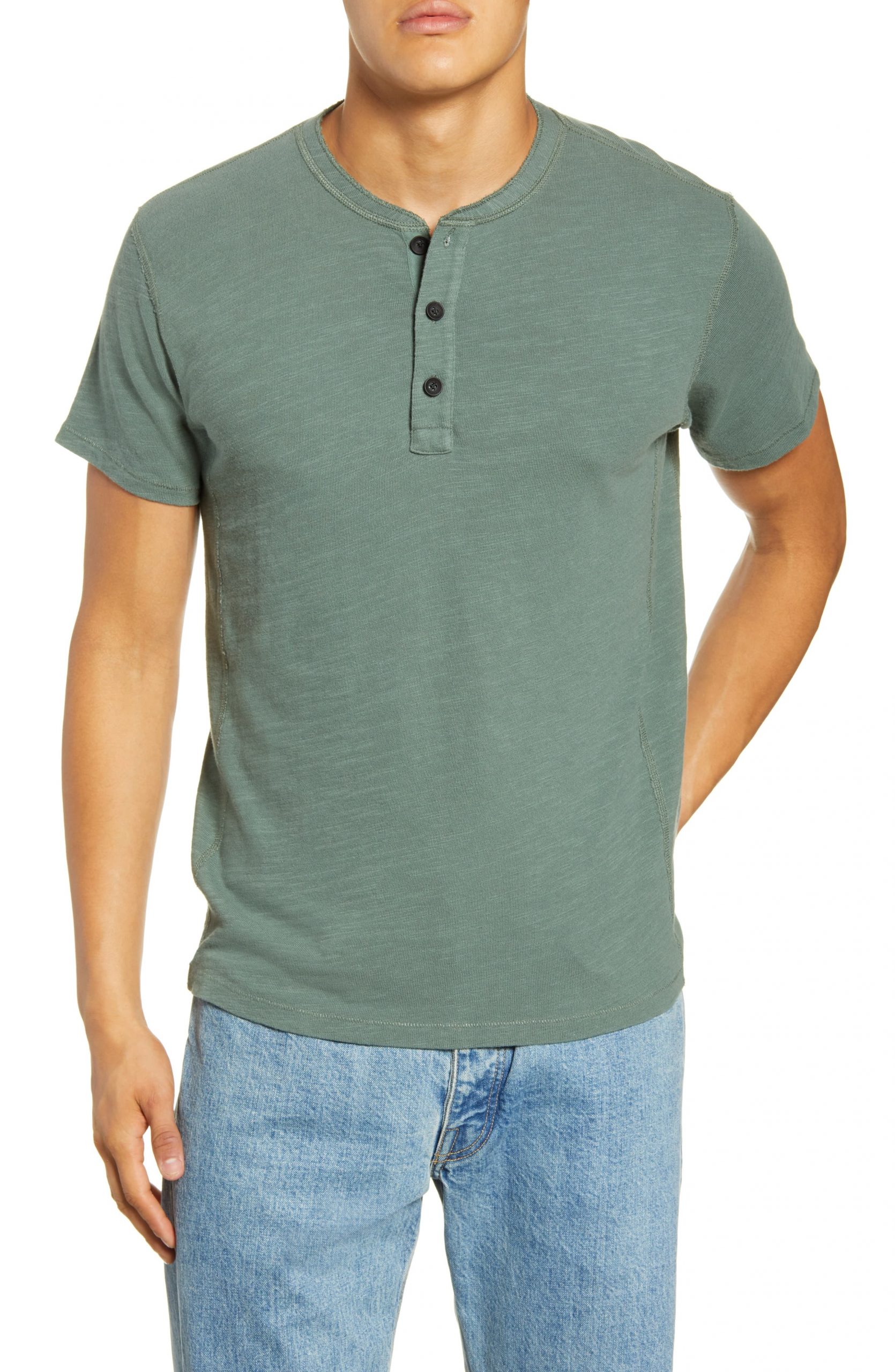 slim fit henley t shirt