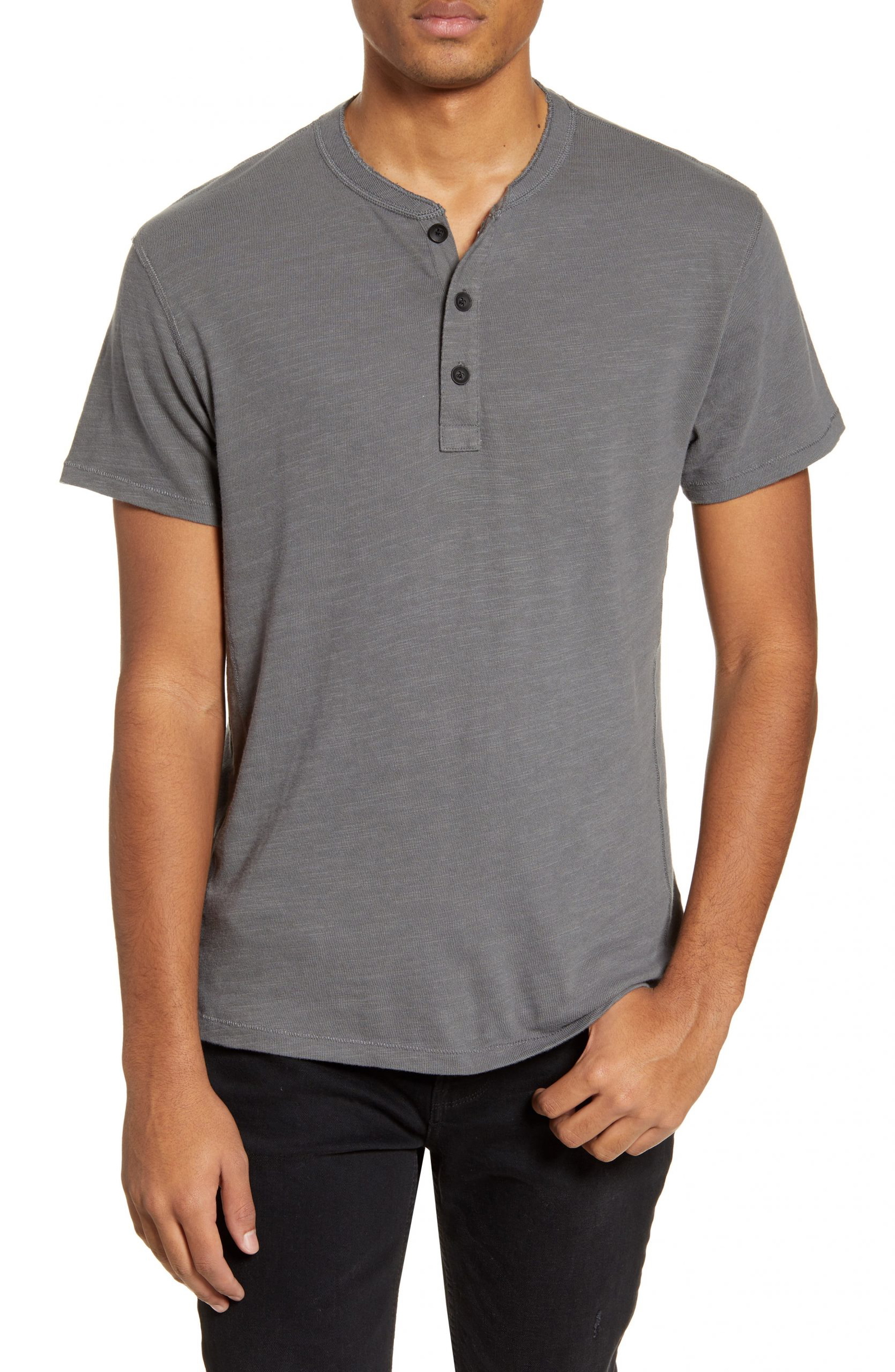 Men’s Rag & Bone Slim Fit Henley, Size XX-Large - Grey | The Fashionisto