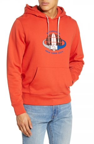 Men's Saturdays Nyc Ditch Handshake Graphic Hooded Sweatshirt, Size Small - Red Men's Saturdays Nyc Ditch Handshake Graphic Hooded Sweatshirt, Size Small - Red