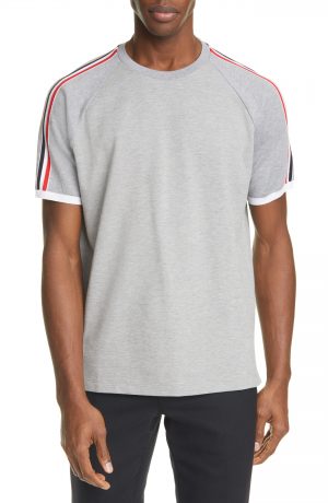 Men's Thom Browne Stripe Cotton Pique T-Shirt, Size 1 - Grey Men's Thom Browne Stripe Cotton Pique T-Shirt, Size 1 - Grey