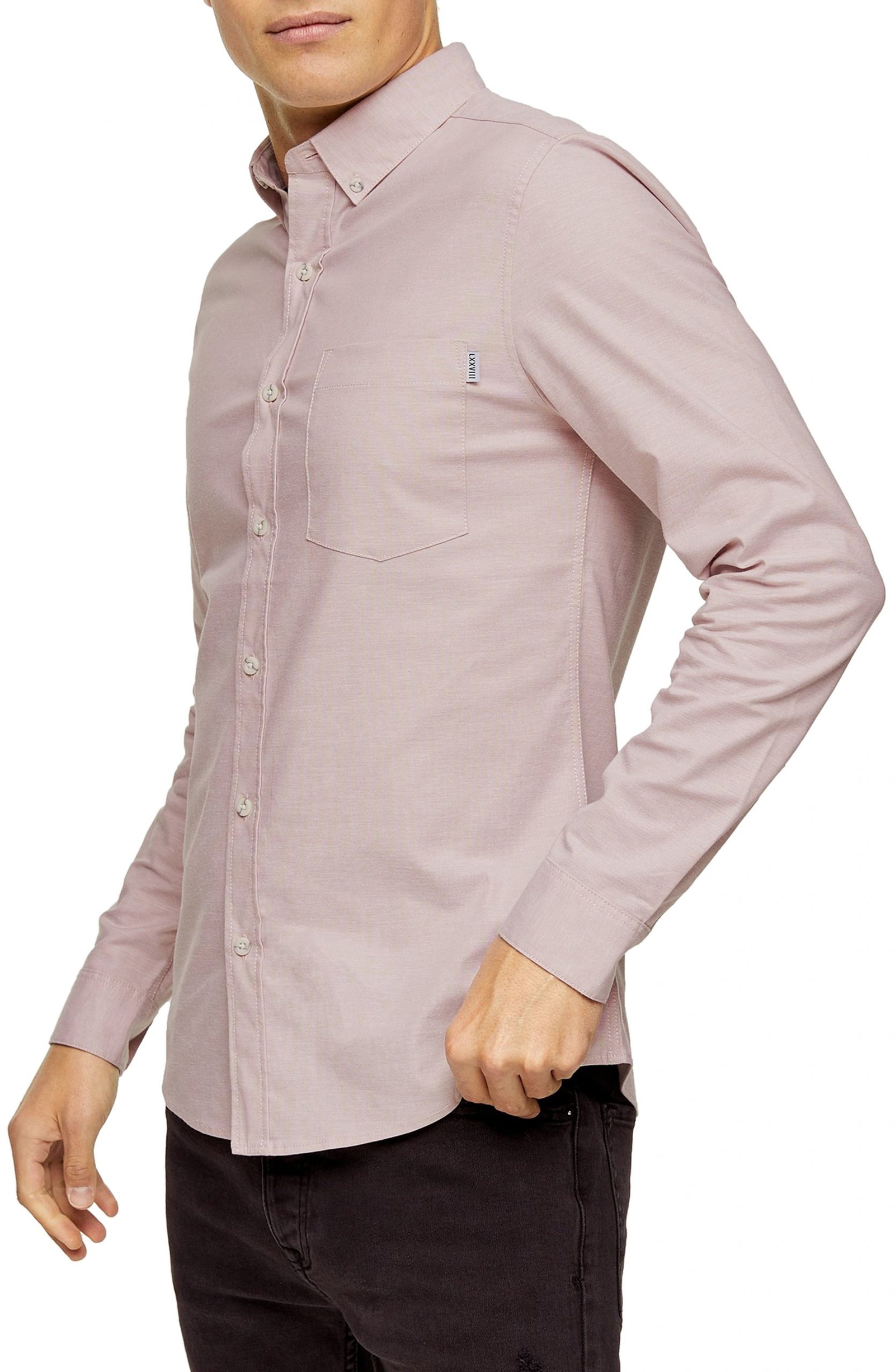 pink oxford button down