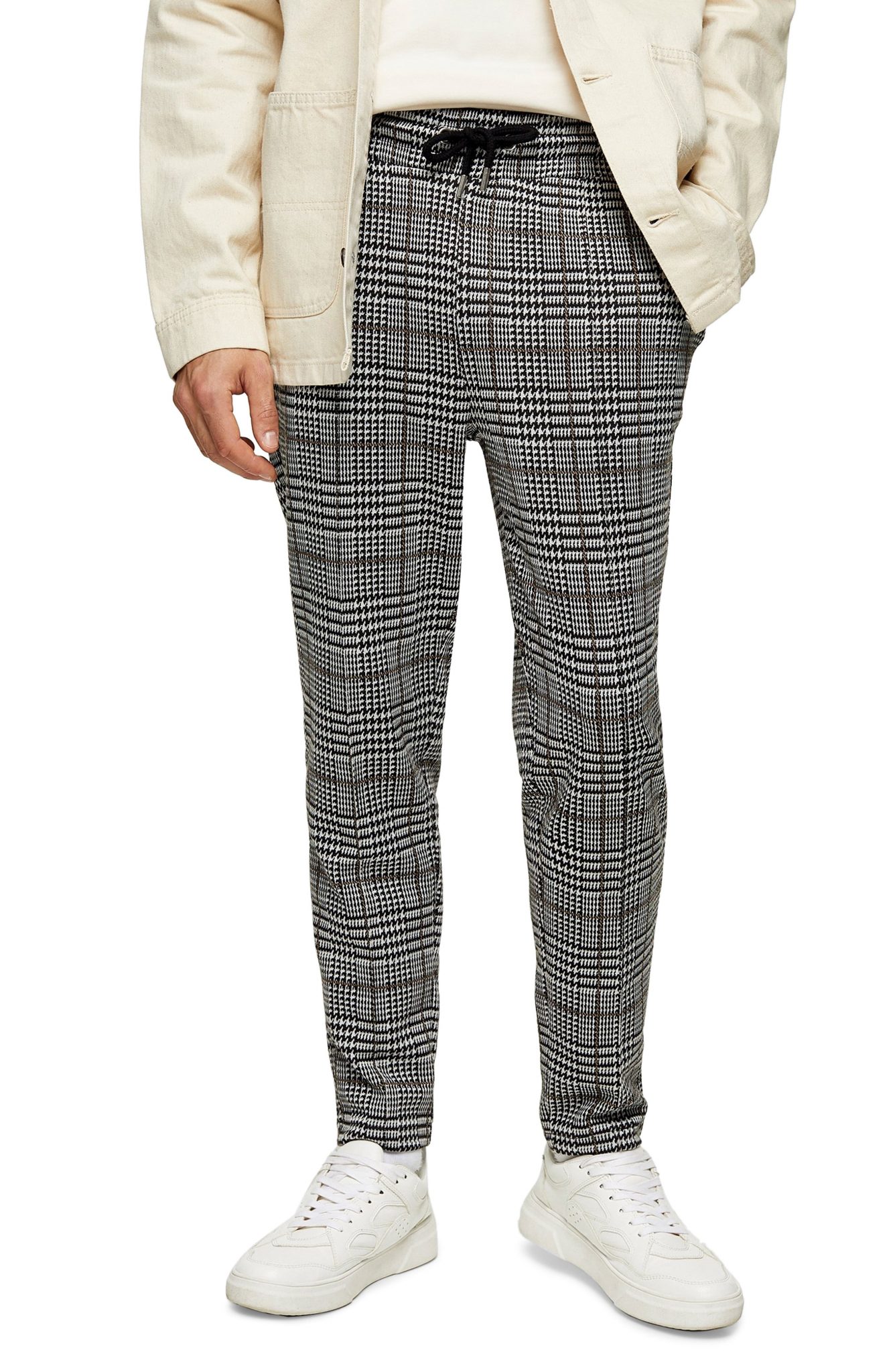 skinny check joggers