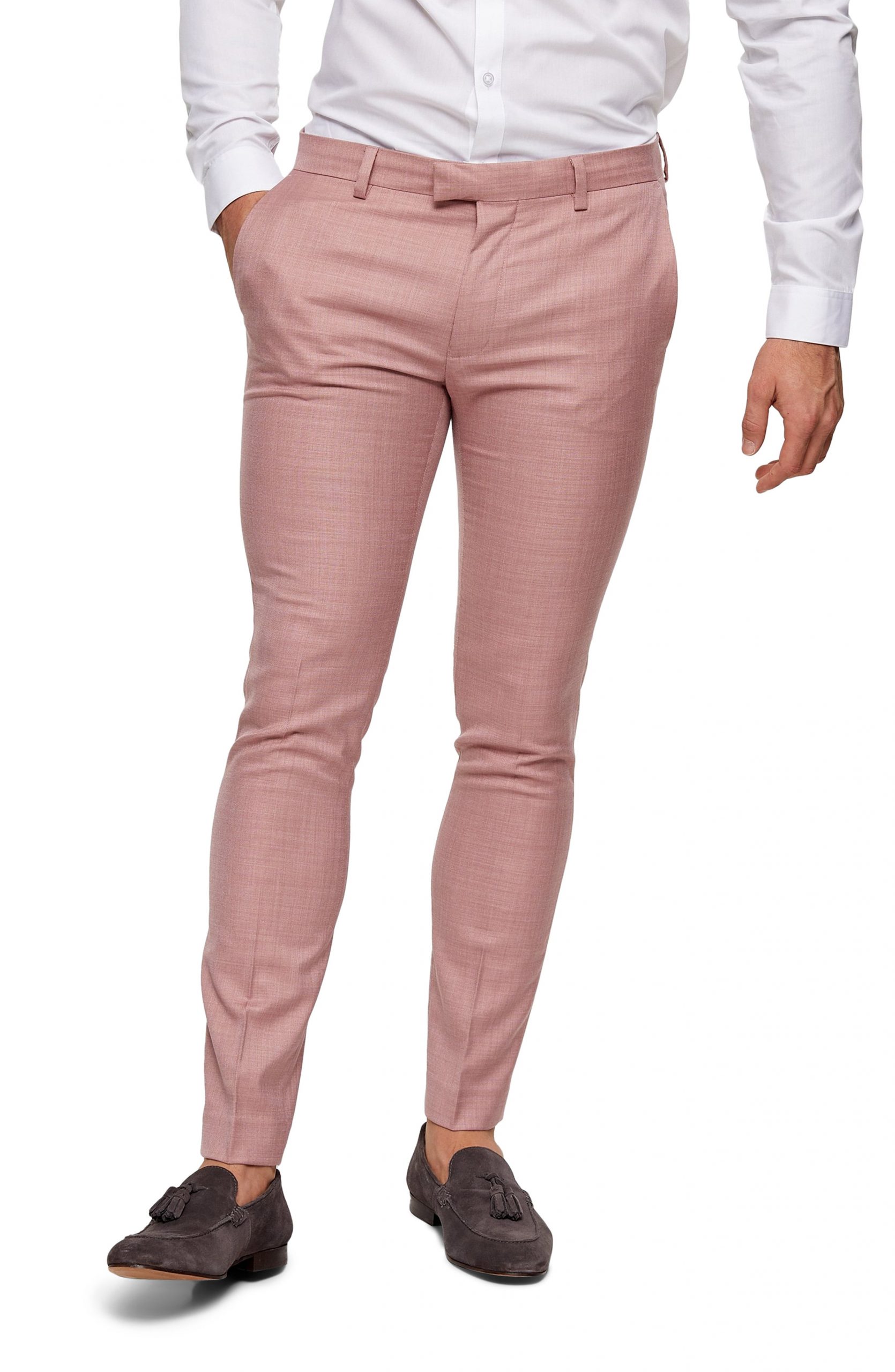Men’s Topman Dax Super Skinny Trousers, Size 34 x 32 - Pink | The ...