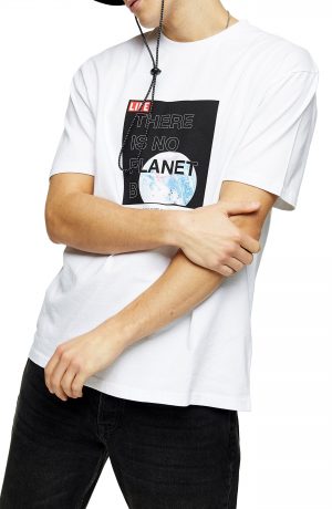 Men's Topman Planet B Organic Cotton Graphic Tee, Size Large - White Men's Topman Planet B Organic Cotton Graphic Tee, Size Large - White