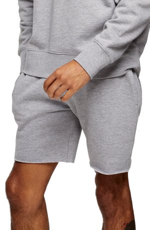 Men's Topman Skinny Fit Drawstring Knit Shorts, Size X-Large - Grey Men's Topman Skinny Fit Drawstring Knit Shorts, Size X-Large - Grey