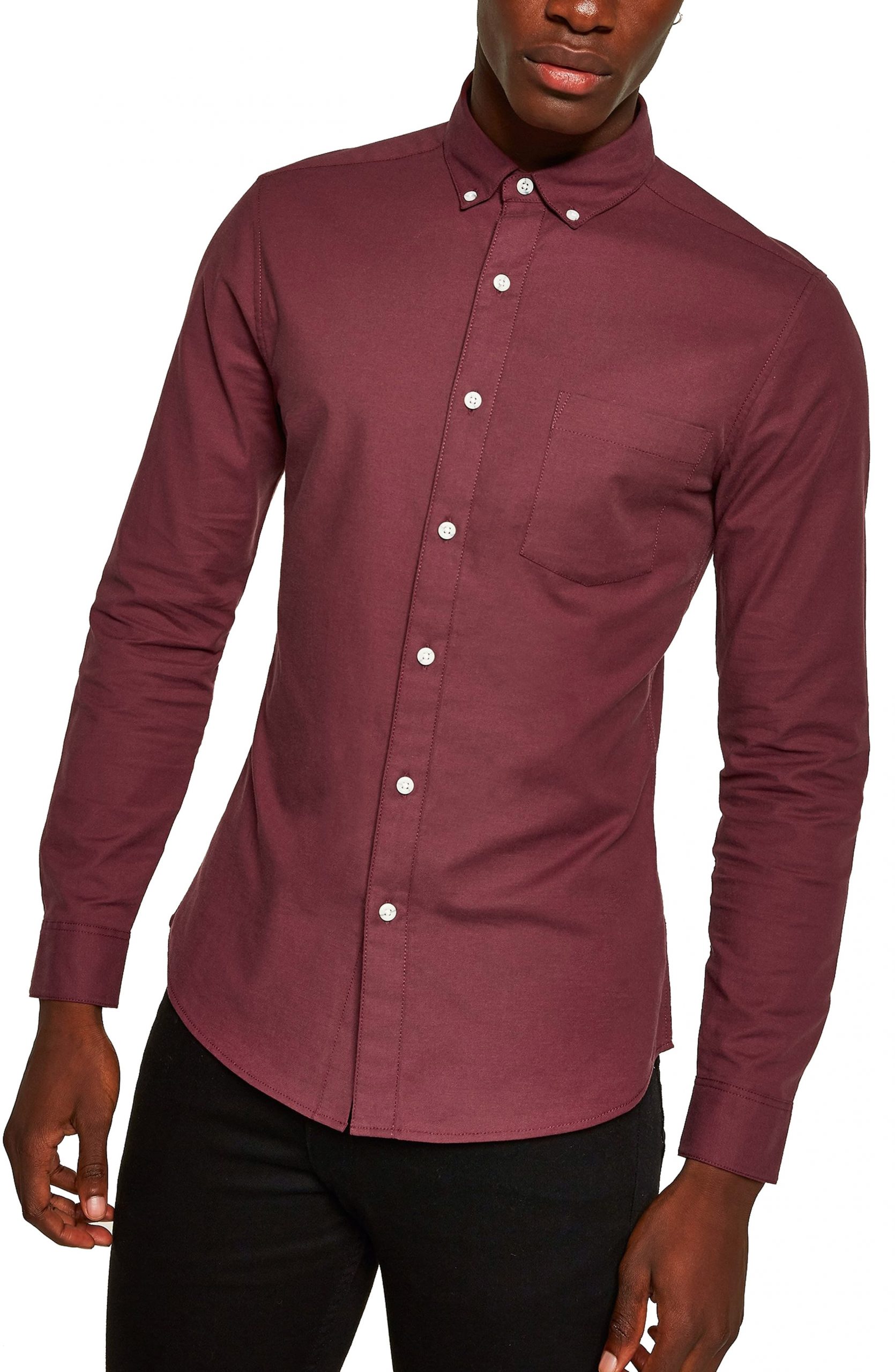 skinny fit button down shirt