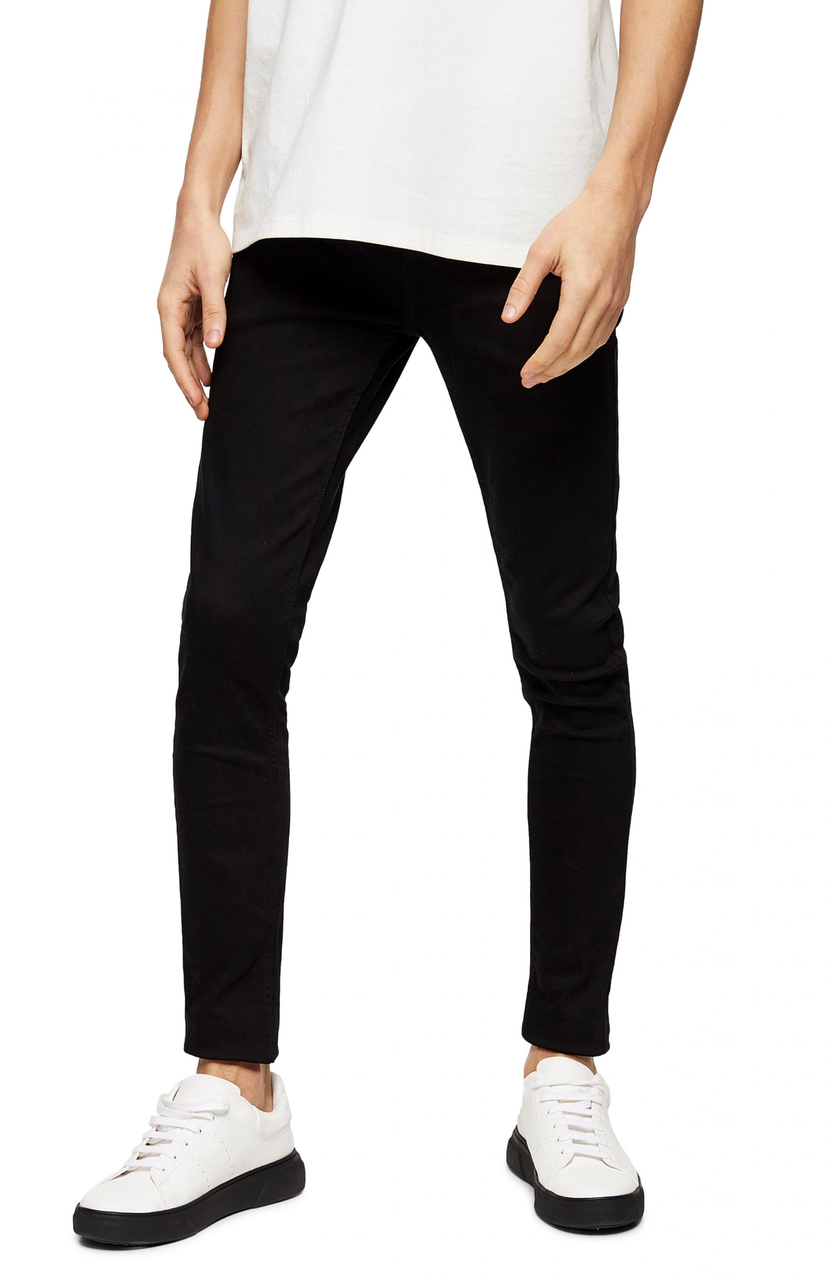 Men’s Topman Stay Black Ultra Skinny Fit Jeans, Size 28 x 32 - Black ...