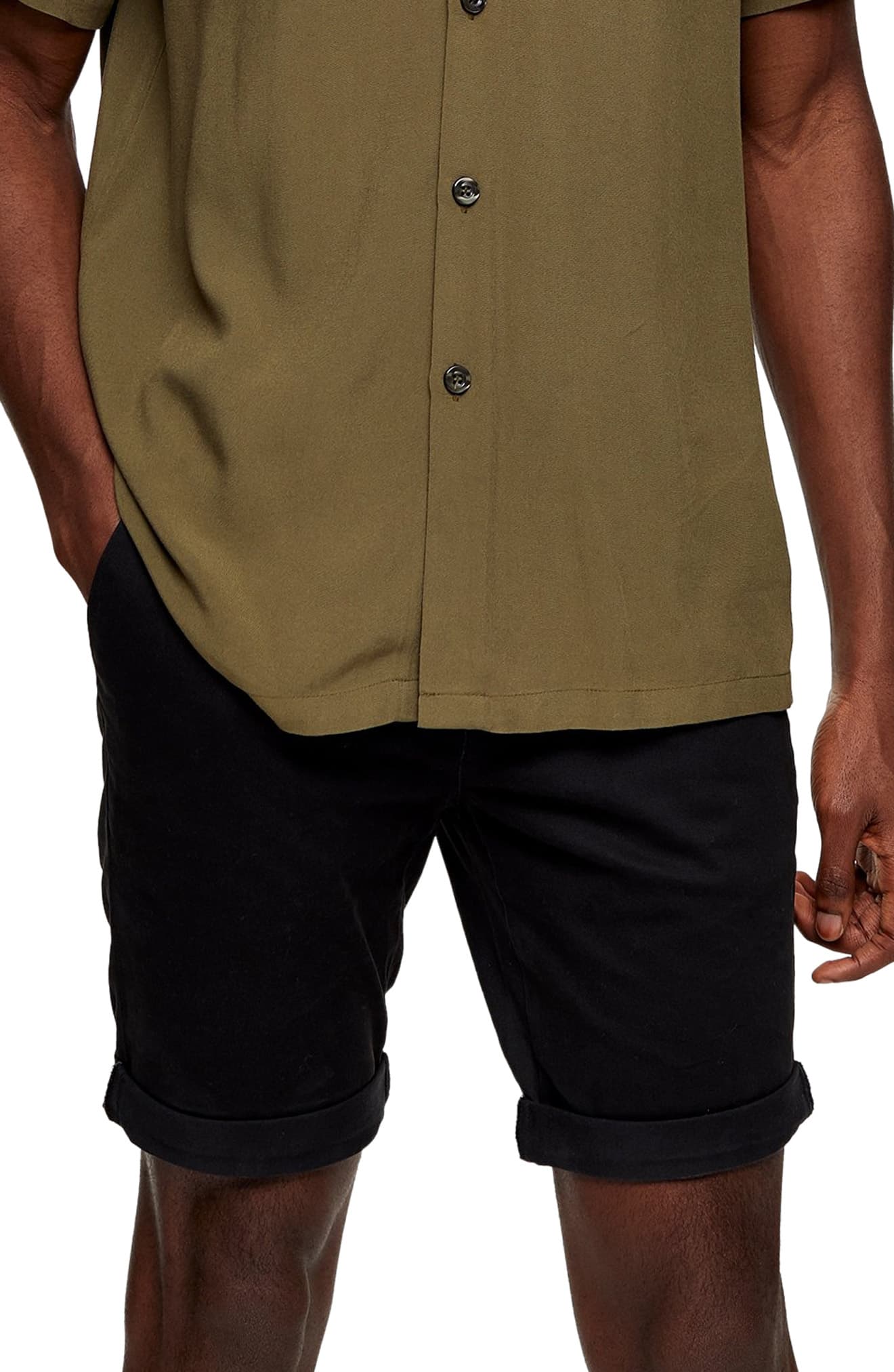 skinny chino shorts mens