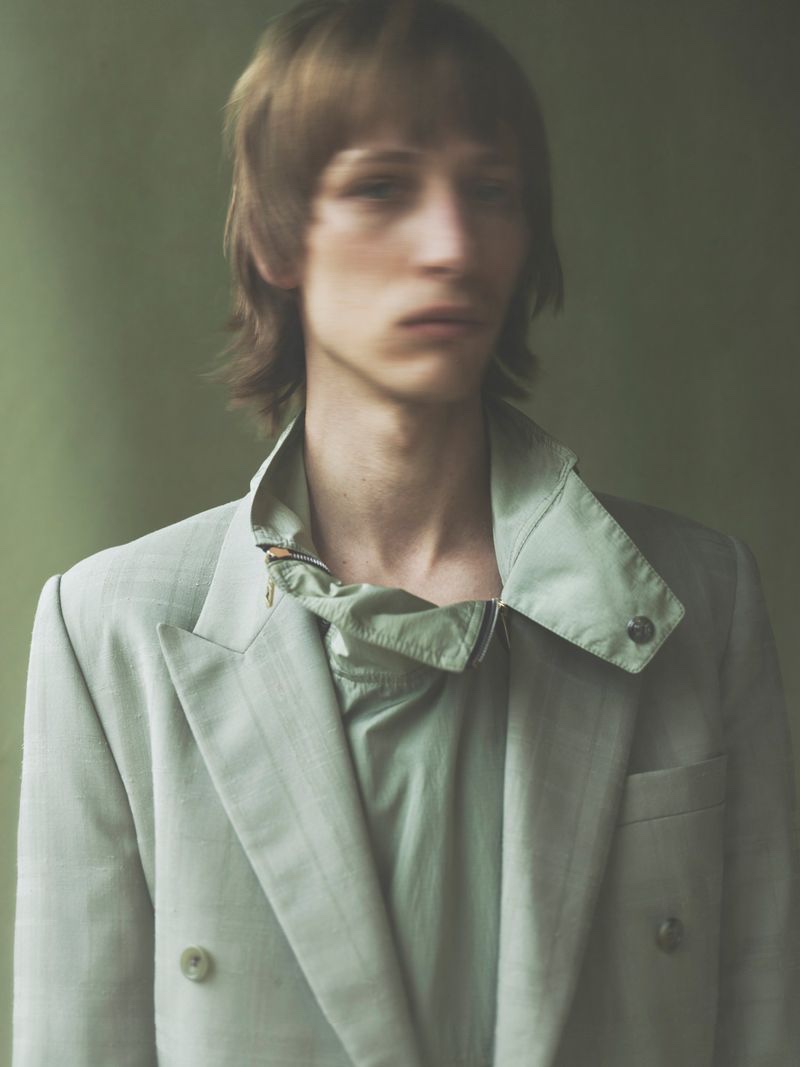 Josef Ptacek dons a linen suit jacket from Paul Smith.