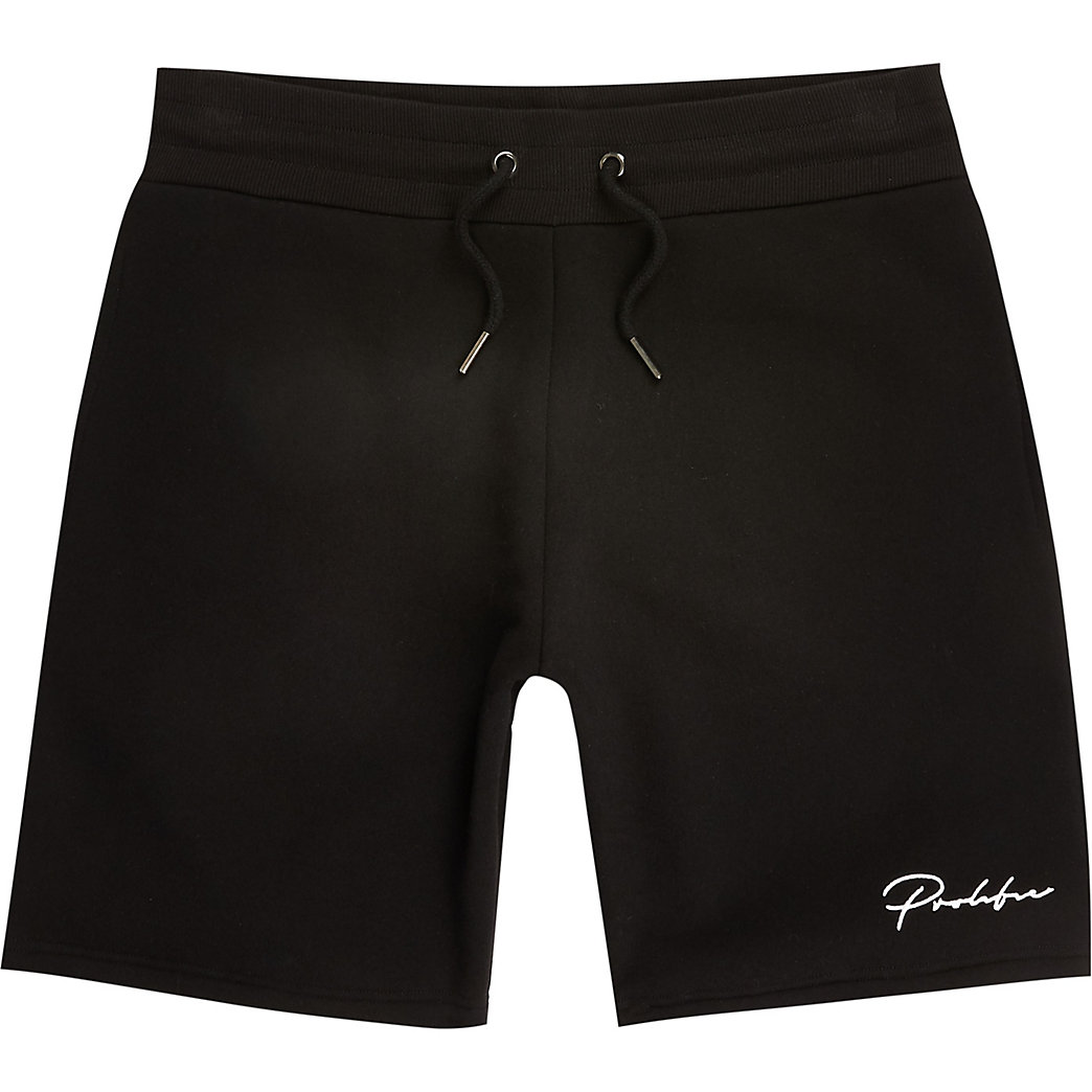 River Island Mens Big and Tall Prolific black slim fit shorts | The ...