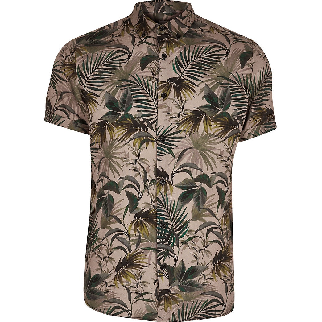 khaki slim fit shirt