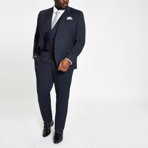 River Island Mens Big and Tall navy suit trousers River Island Mens Big and Tall navy suit trousers