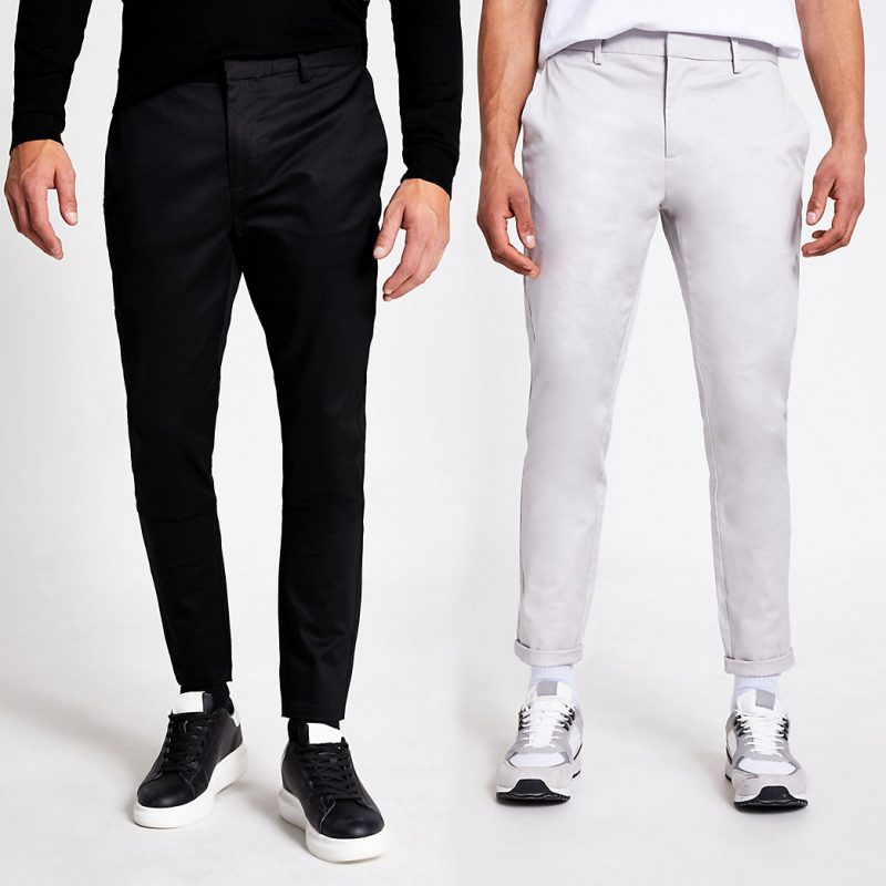 mens black chino trousers