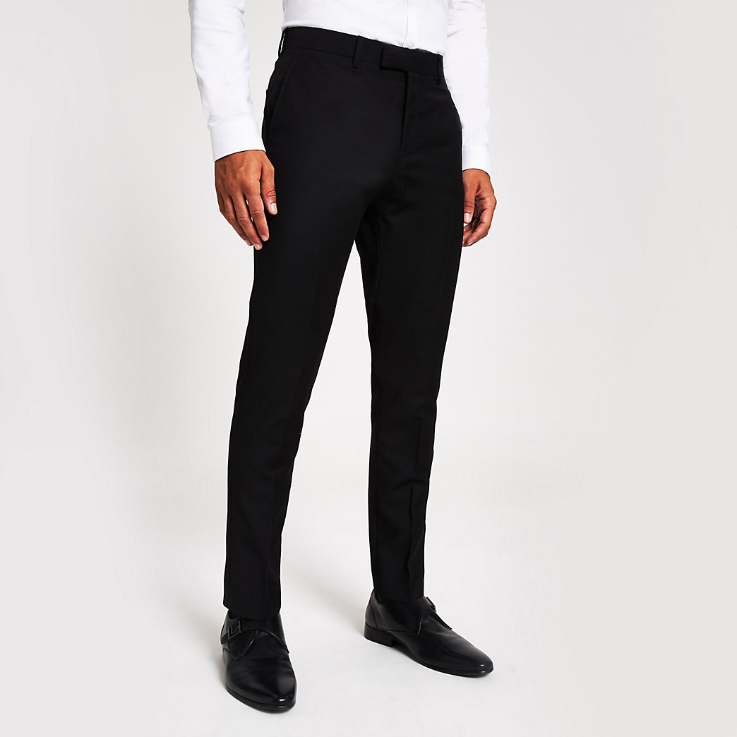 River Island Mens Black skinny fit suit 