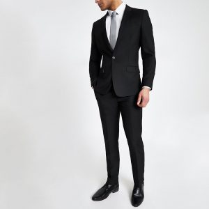 River Island Mens Black slim fit suit trousers River Island Mens Black slim fit suit trousers