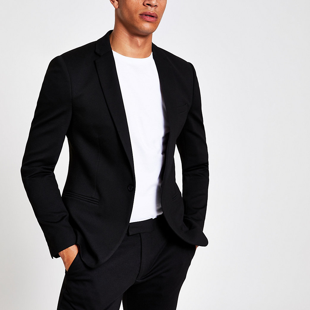 mens black skinny suit