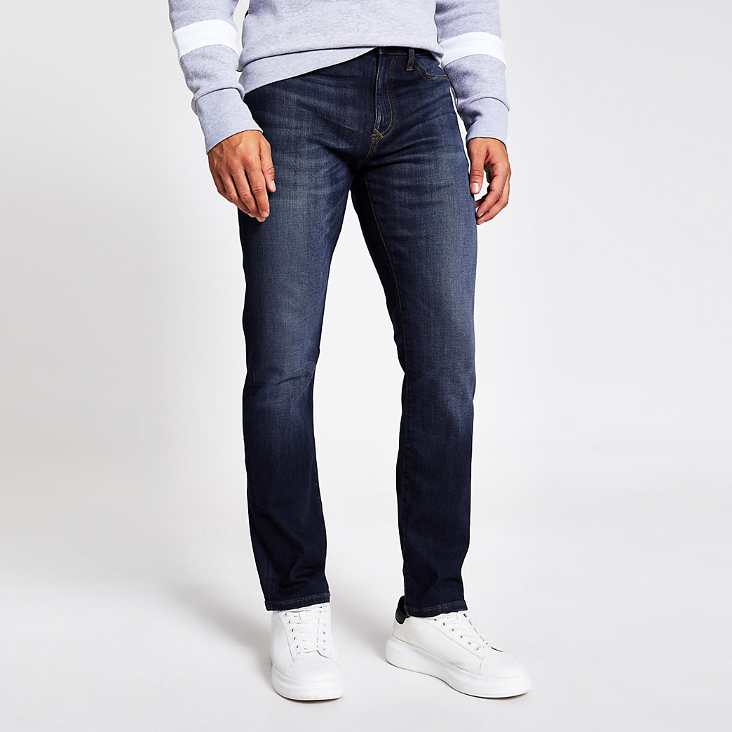 mens dark blue jeans slim fit