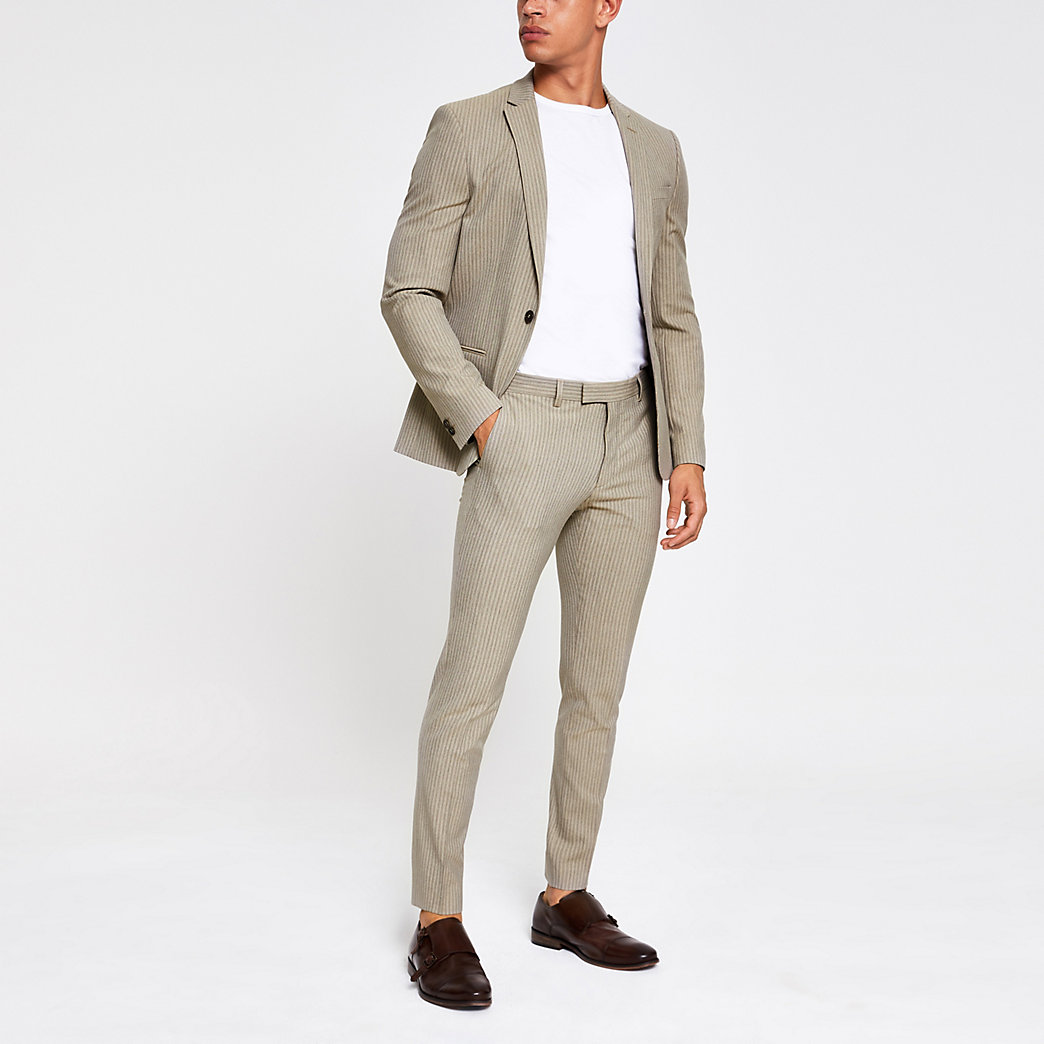 khaki slim fit suit