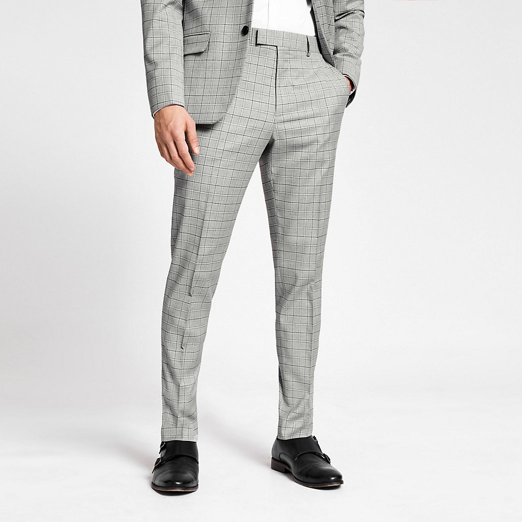 mens green check trousers