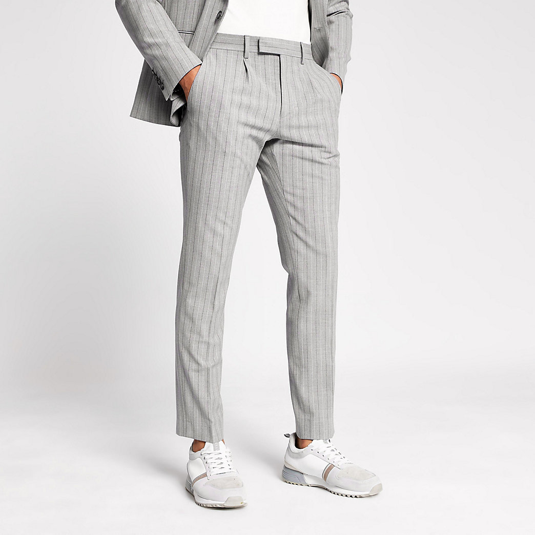 pinstripe suit trousers