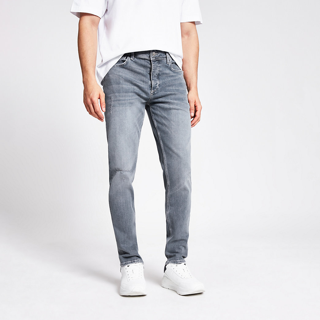 river island mens grey jeans