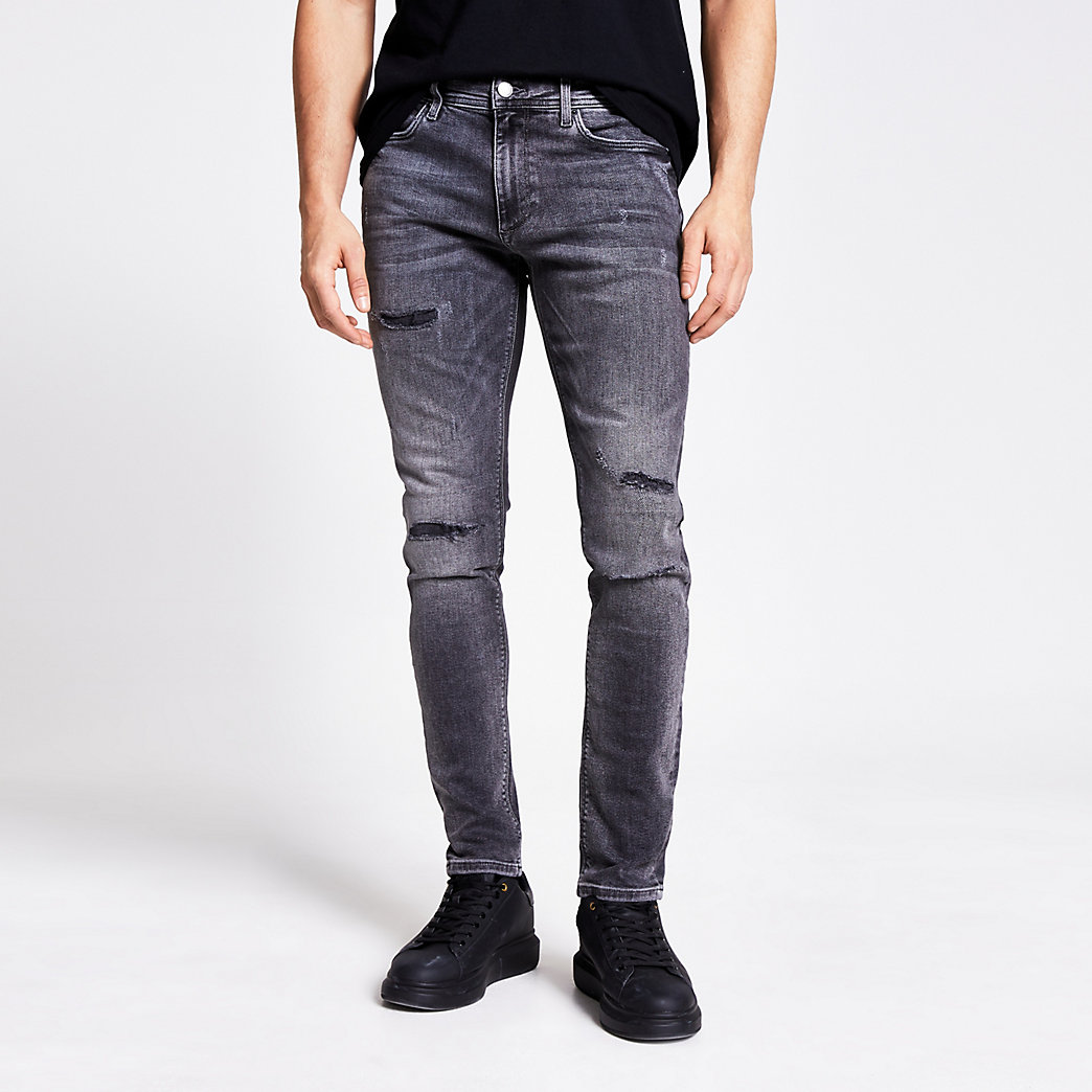 mens grey jeans ripped