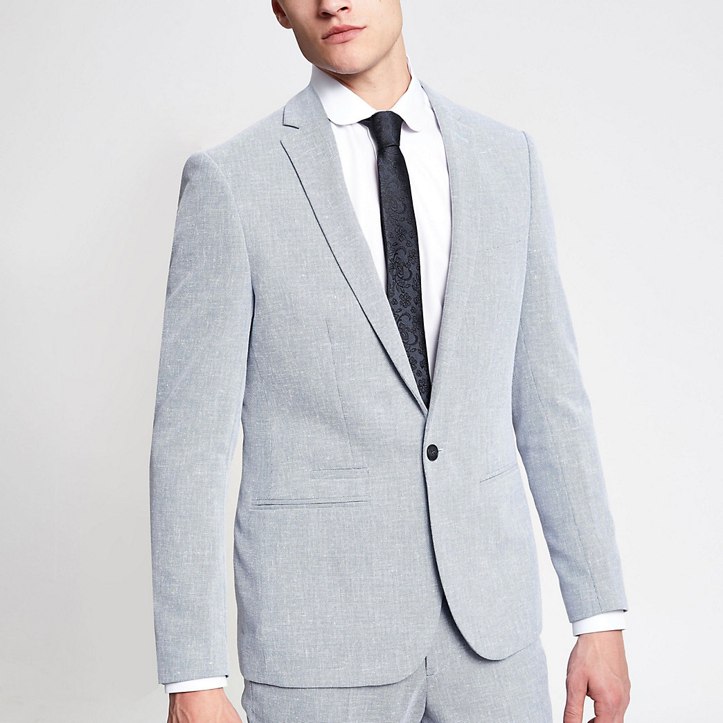 grey skinny suit