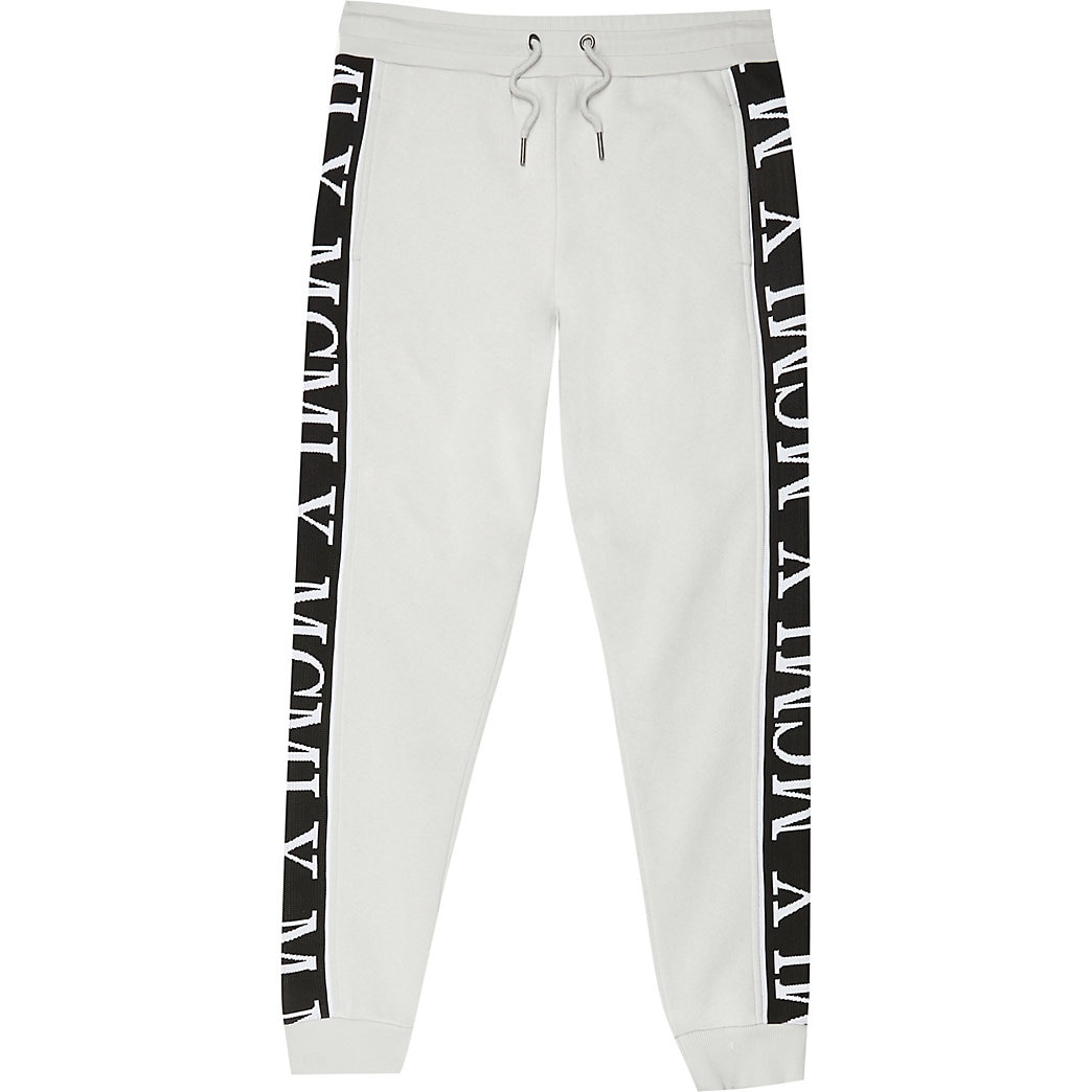 river island leather joggers