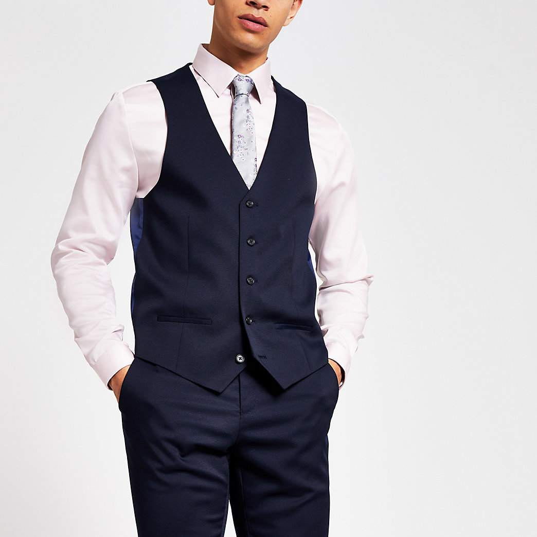mens navy waistcoat