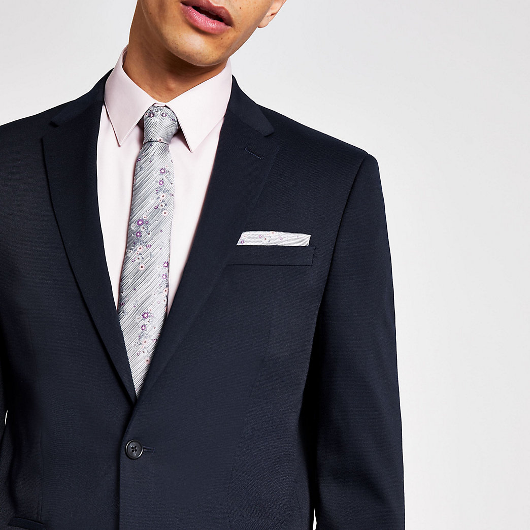 mens navy skinny suit