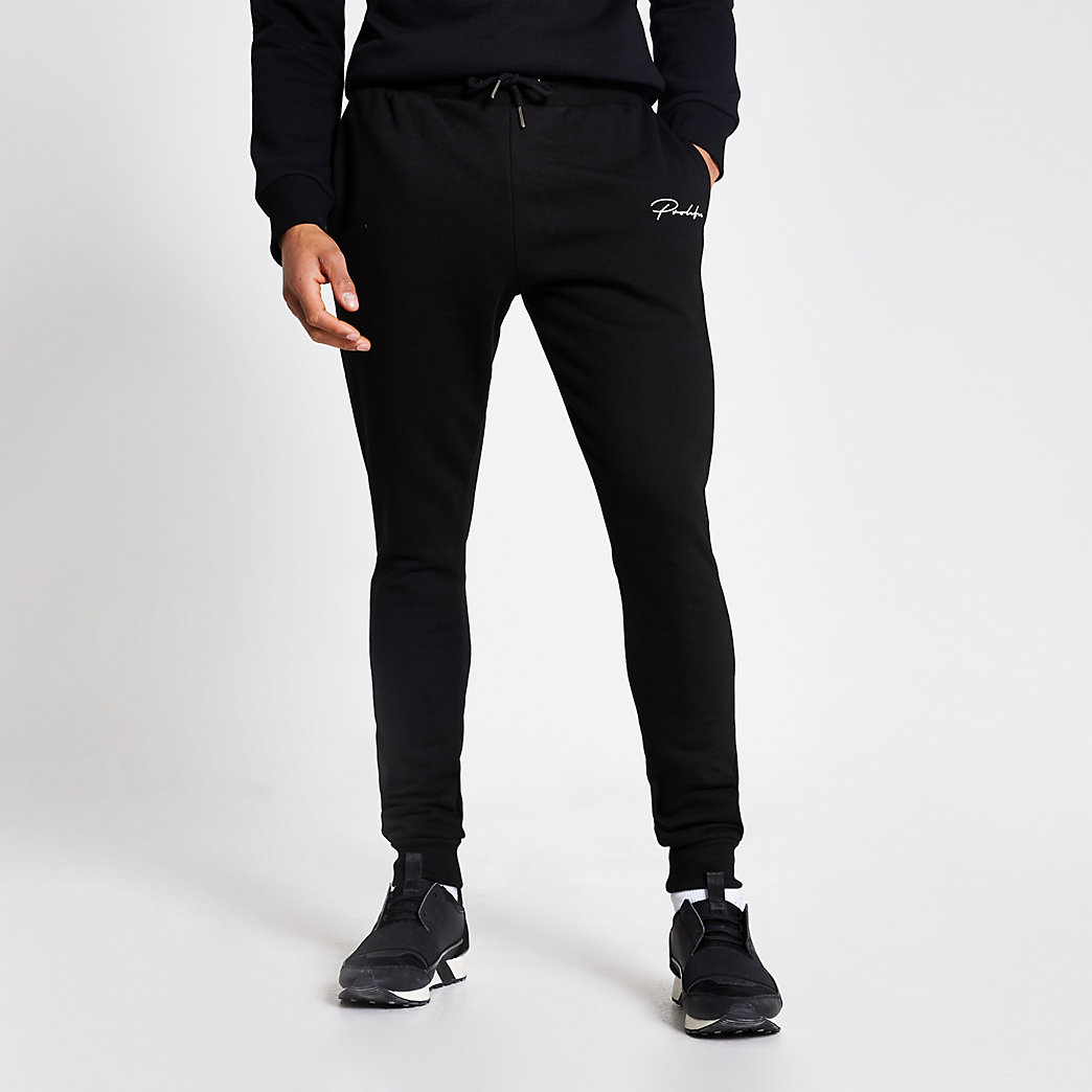 mens black stone island joggers