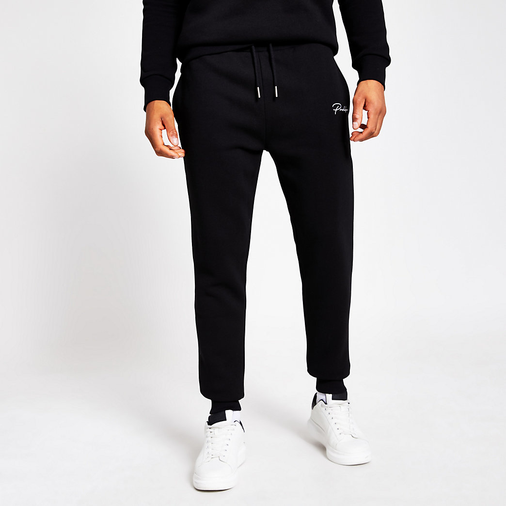mens black stone island joggers