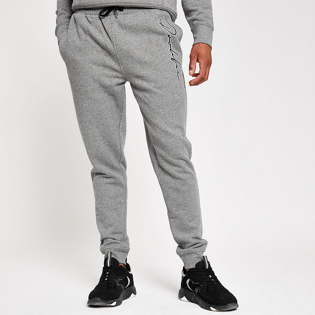 River Island Mens Prolific light grey slim fit joggers | The Fashionisto