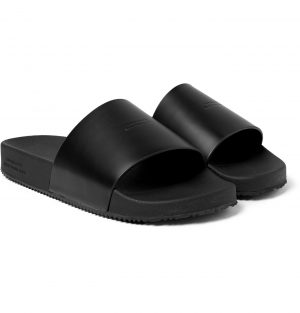 Saturdays NYC - Banya Logo-Debossed Leather Slides - Men - Black Saturdays NYC - Banya Logo-Debossed Leather Slides - Men - Black