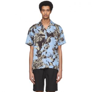 Saturdays NYC Blue and Grey Lyocell Canty Daisy Shirt Saturdays NYC Blue and Grey Lyocell Canty Daisy Shirt